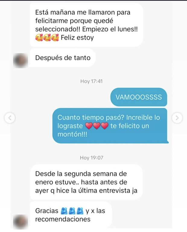 Mensaje de un seguidor: quedó seleccionado y empieza el lunes